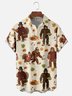 Tall Size Moisture-wicking Thanksgiving Turkey Bigfoot Chest Pocket Casual Shirt