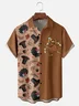 Moisture-wicking Thanksgiving Turkey Maple Leaf Chest Pocket Casual Shirt