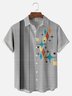 Big Size Moisture-wicking Geomatric Chest Pocket Bowling Shirt