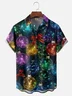 Moisture-wicking Christmas Tree Lights Fun Chest Pocket Casual Shirt