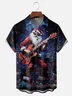 Moisture Wicking Merry Christmas Rock Guitar Santa Chest Pocket Hawaiian Shirt