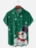 Moisture-wicking Christmas Snowman Chest Pocket Casual Shirt