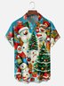 Moisture-wicking Christmas Snowman Chest Pocket Casual Shirt