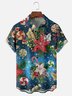 Moisture Wicking Merry Christmas Floral Candy Cane Lollipop Chest Pocket Hawaiian Shirt