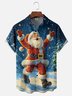 Moisture-Wicking Santa Claus Snowflake Pocket Hawaiian Shirt
