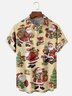 Moisture-wicking Santa Claus Christmas Tree Gift Box Chest Pocket Hawaiian Shirt