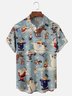 Moisture-Wicking Santa Frosty Snowman Pocket Hawaiian Shirt