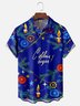 Moisture Wicking Merry Christmas and Happy New Year Chest Pocket Hawaiian Shirt
