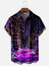 Moisture-wicking Christmas Tree Lights Snow Chest Pocket Casual Shirt