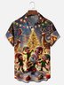Moisture-Wicking Santa Claus Christmas Tree Elf Elk Chest Pocket Hawaiian Shirt