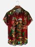 Moisture Wicking Merry Christmas Bigfoot Chest Pocket Hawaiian Shirt