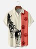 Moisture-wicking Canada Sled Dog Art Chest Pocket Bowling Shirt