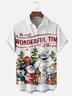 Tall Size Moisture-Wicking Christmas Rudolph Santa Claus Christmas Tree Snowman Chest Pocket Hawaiian Shirt