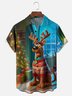 Moisture-wicking Christmas Dog Christmas Tree Art Fun Chest Pocket Casual Shirt