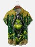 Moisture Wicking Merry Christmas Green Monster Chest Pocket Hawaiian Shirt