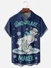 Moisture Wicking Merry Christmas Ugly Snowman Chest Pocket Hawaiian Shirt