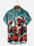 Moisture-wicking Christmas Santa Fun Dead Chest Pocket Casual Shirt